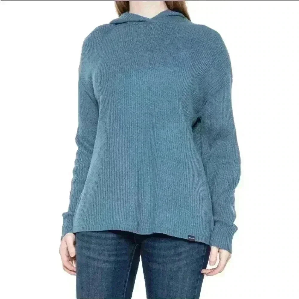 Eddie Bauer Fin Hooded Sweater in Blue Stone Size XS NWT
